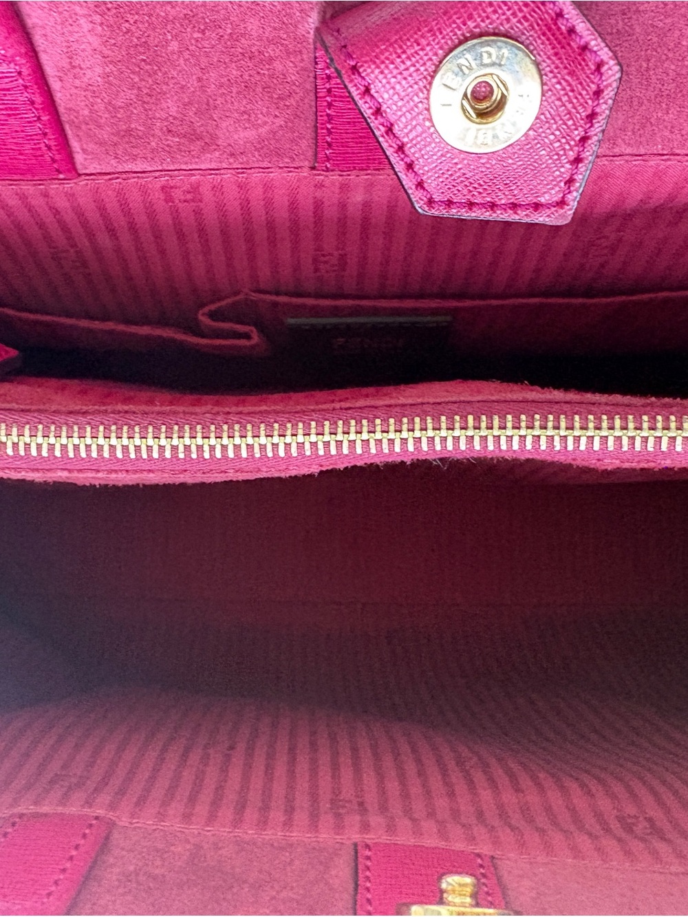 Fendi Pink 2Jours Saffiano Leather Top-Handle Bag Tote Crossbody Shoulder Bag - Picture 7 of 8
